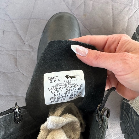 Black Leather Men's Boots size 13 - Picture 7 of 9